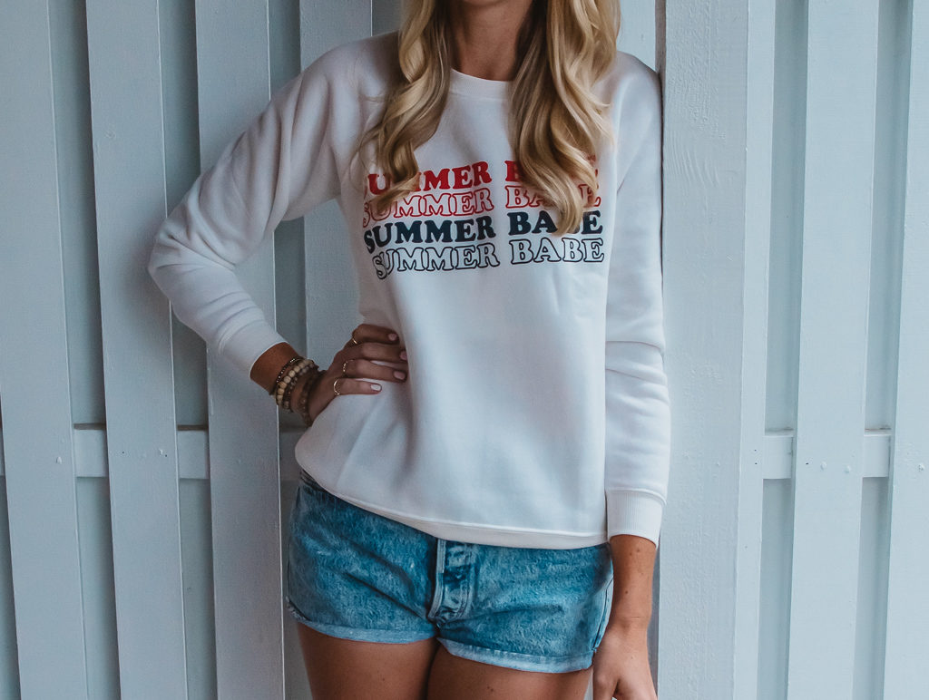 summer babe july 4th independence say sweatshirt