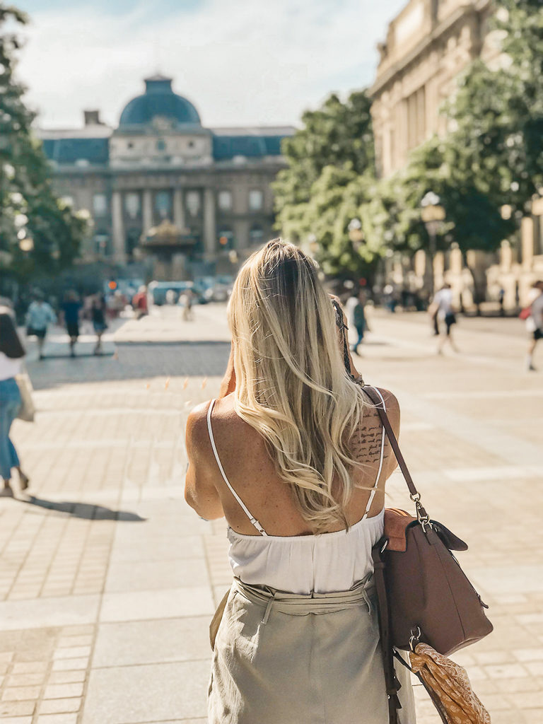 paris france. photography. romper. chloe faye mini backpack