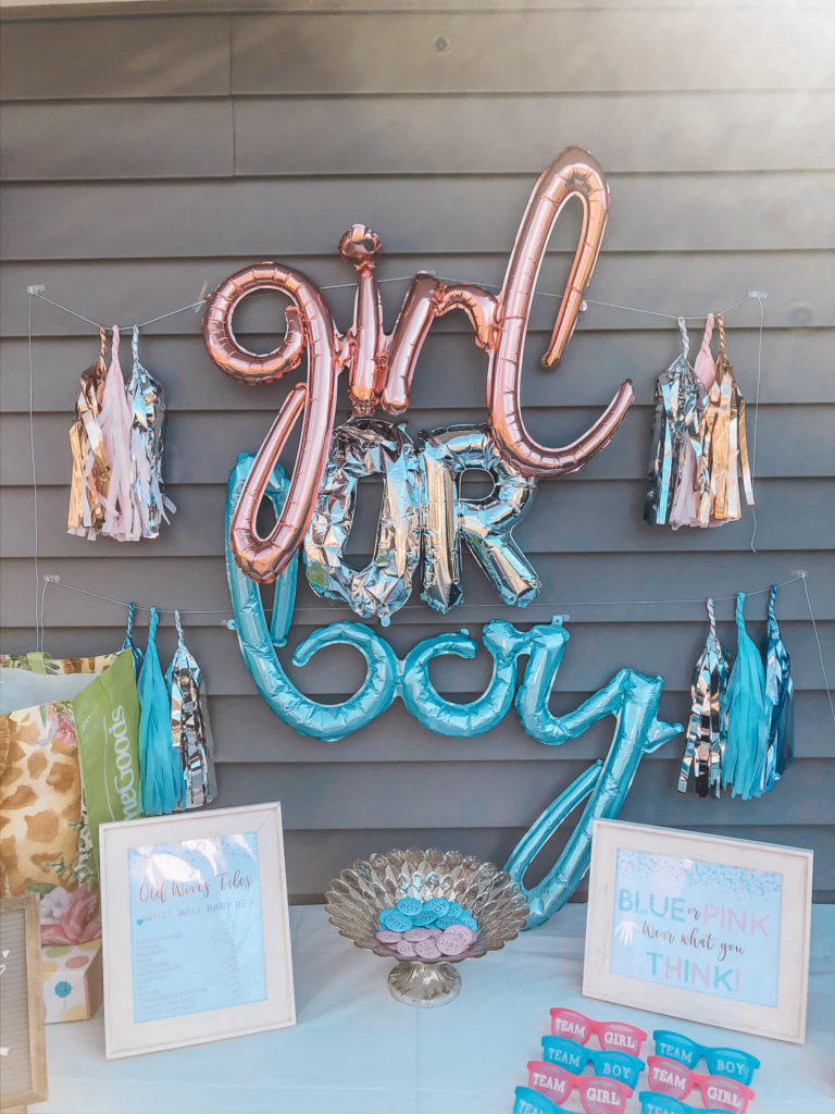 It's a Boy! All the Details from our Gender Reveal Party! Gender reveal party decor.