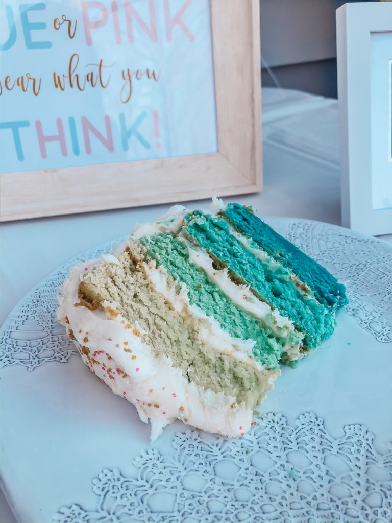 It's a Boy! All the Details from our Gender Reveal Party! Gender reveal gradient cake.