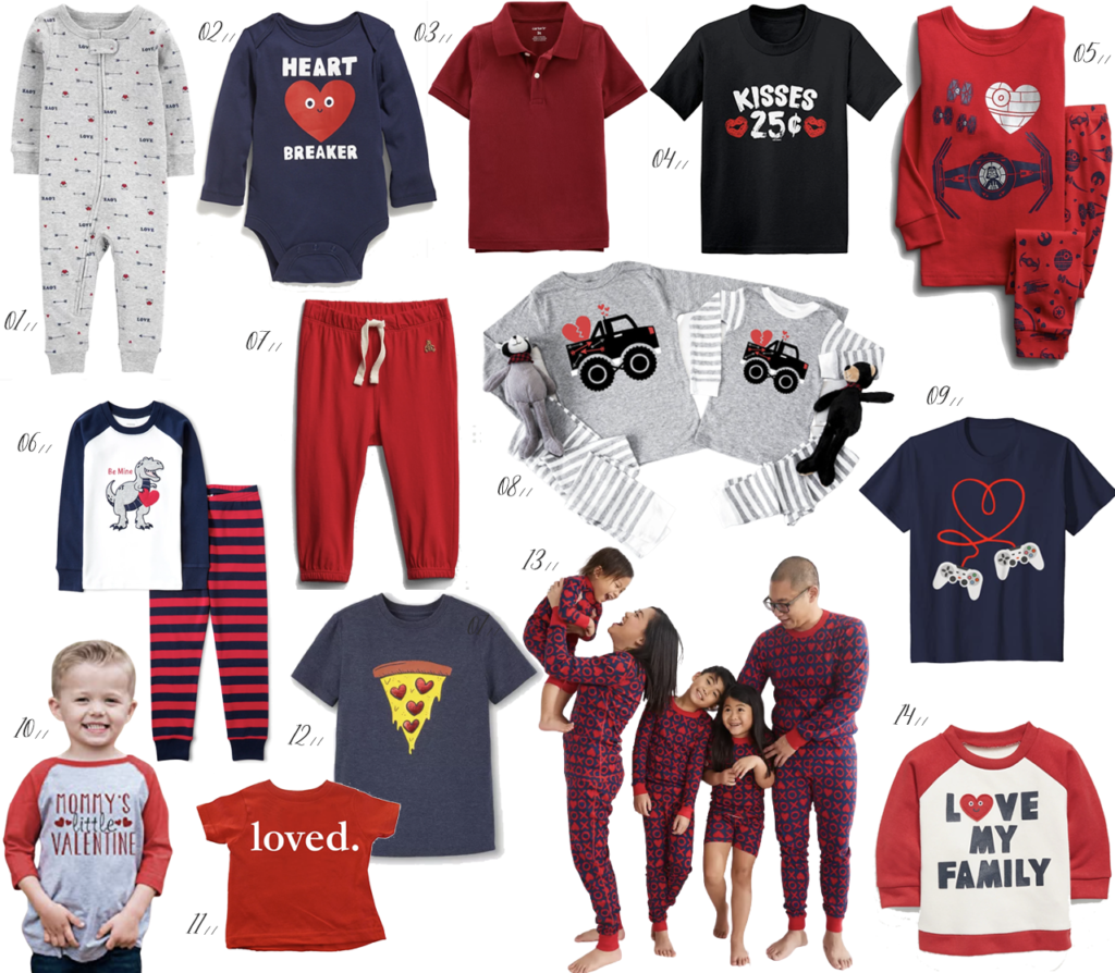 Valentine's Day Outfit Inspo for the Entire Family. Boy's and baby Valentine's Day style.