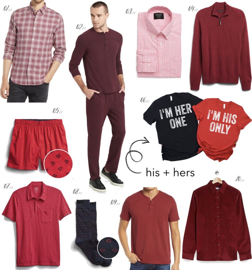 Valentine's Day Outfit Inspo for the Entire Family. Men's Valentine's Day style.