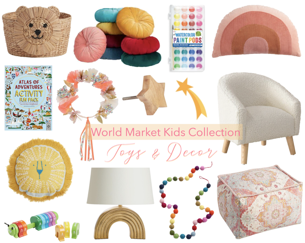World Market's New Kids Collection Top Finds. Boho Kids Room Decor, Nursery Decor & Play Room Decor.