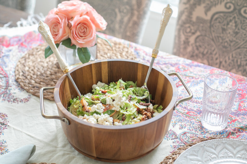 This simple, healthy & refreshingly unique summer shaved brussels sprouts & nectarine salad recipe is sure to wow at your next get together. Garlic marinated shaved brussels sprouts, grilled nectarines, crumbled goat cheese and toasted walnuts with a simple balsamic vinaigrette dressing.