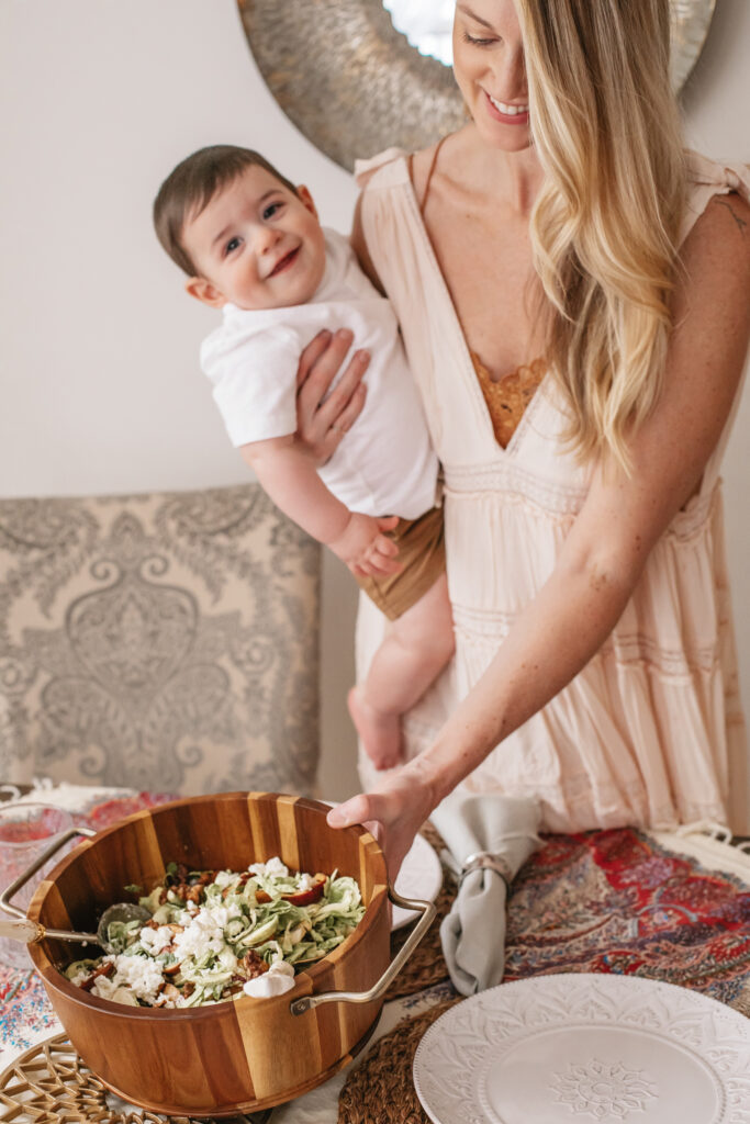 This simple, healthy & refreshingly unique summer shaved brussels sprouts & nectarine salad recipe is sure to wow at your next get together. Garlic marinated shaved brussels sprouts, grilled nectarines, crumbled goat cheese and toasted walnuts with a simple balsamic vinaigrette dressing.