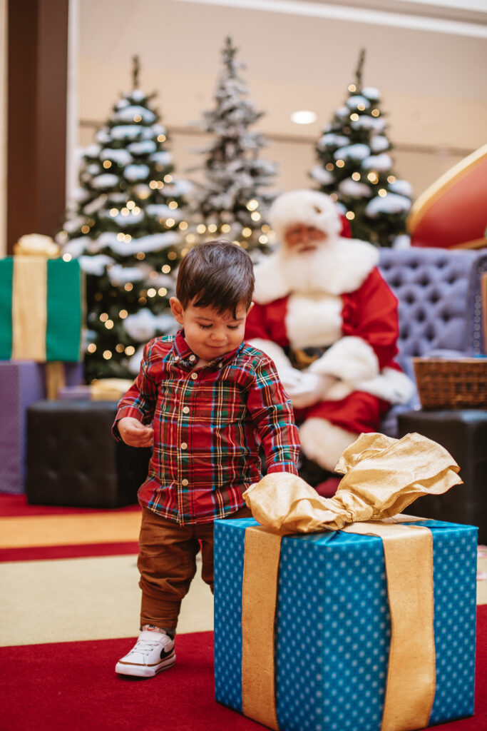 Visit Santa at The Mall at Short Hills. The best place to visit Santa in New Jersey. Santa's Flight Academy. Santa photos in NJ. Toddler boy Christmas outfit for Santa photos.